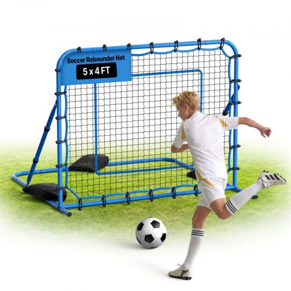 VEVOR Soccer Rebounder Net, Quick-Switch Angle Soccer Goal Rebounder for Control, Passing Practice, Heavy-Duty Iron Frame & PE Net, Easy Setup Ball Training Equipment for Teens&Adults,1470 x 1170 mm
