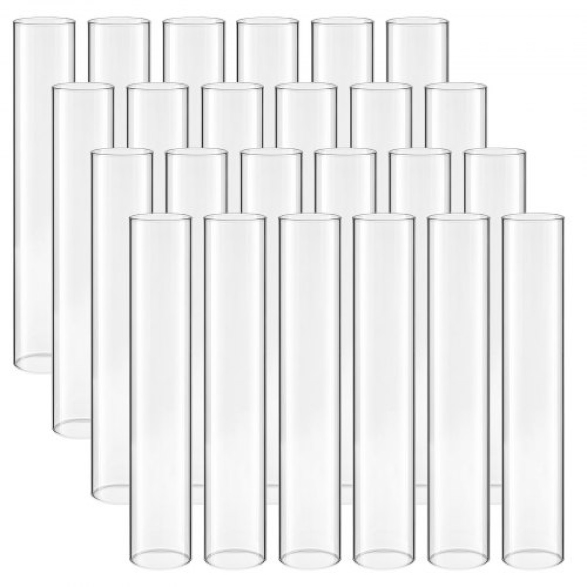 VEVOR Hurricane Glass Cylinders Set of 24, Φ 65 x 350 mm Ψηλός Clear Glass Candle covers, High Borosilicate Glass Sleeves for Pillar Candles, Wedding Centrepieces, Home Decor, Party, Anti-Protection