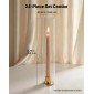 VEVOR Hurricane Glass Cylinders Set of 24, Φ 65 x 350 mm Ψηλός Clear Glass Candle covers, High Borosilicate Glass Sleeves for Pillar Candles, Wedding Centrepieces, Home Decor, Party, Anti-Protection