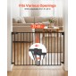 VEVOR Baby Gate for Stairs, 778-1210 mm Ρυθμιζόμενο πλάτος, 760 mm High Dog Gate, Χωρίς κάτω μπάρα, Λειτουργία με το ένα χέρι, Εύκολη εγκατάσταση διάτρησης με κιτ υλικού, για σκάλες, πόρτες, σπίτι, μαύρο