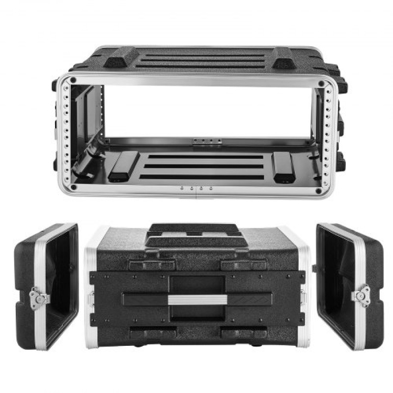 Θήκη ραφιών VEVOR 4U, Τυπικό βάθος 480 mm, Ντουλάπα ραφιών διακομιστή με κατασκευή ABS, βαρέως τύπου εσοχή περιστρεφόμενοι μάνταλοι, Αποσπώμενο μπροστινό και πίσω κάλυμμα, Εύκολη εγκατάσταση, για ενισχυτές, μίξερ DJ