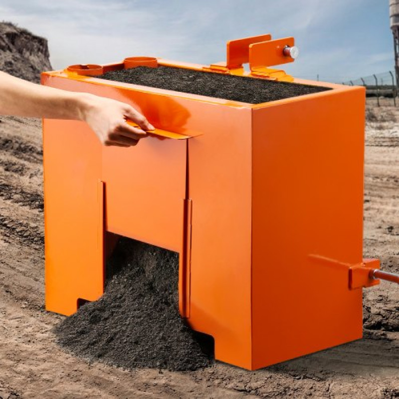 VEVOR Ballast Box, Κατηγορία 3 σημείων Tractor Ballast χωρητικότητας 363 kg, με κανονικό δέκτη κοτσαδόρου 55 mm, βαρέως τύπου χάλυβα 0,09 m³ Μεγάλου όγκου, ανθεκτικό εξάρτημα φορτωτή με συρόμενη πόρτα, πορτοκαλί