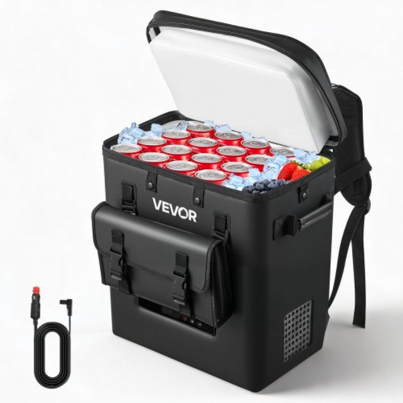 Ψυγείο VEVOR 12 Volt, Ψυγείο αυτοκινήτου 13,7 QT/ 13L, φορητός ηλεκτρικός συμπιεστής καταψύκτη, 12V/24V DC, 21℉ έως 50℉/ -6℃ έως 10℃, για Truck Van RV SUV Boat Travel Camping Road Trips