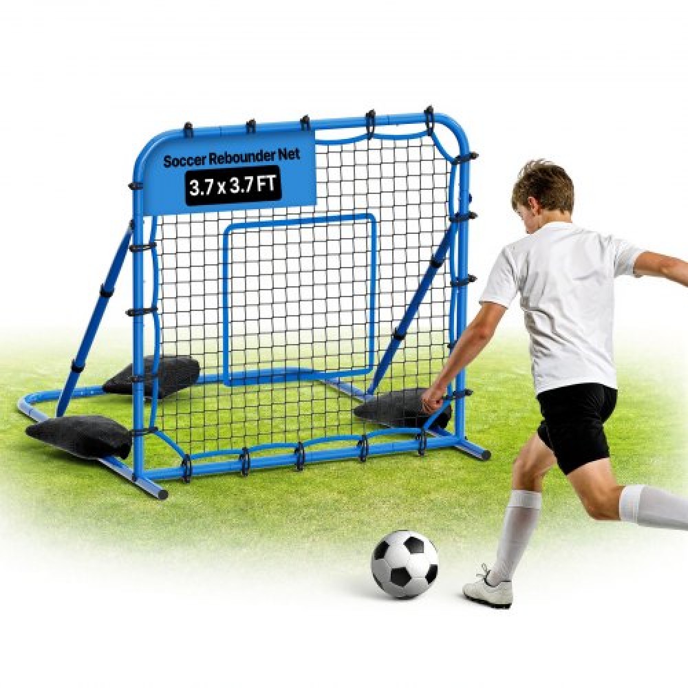 VEVOR Soccer Rebounder Net, Quick-Switch Angle Soccer Goal Rebounder for Control, Passing Practice, Heavy-Duty Iron Frame & PE Net, Easy Setup Ball Training Equipment for Teens&Adults,1080 x 1090 mm