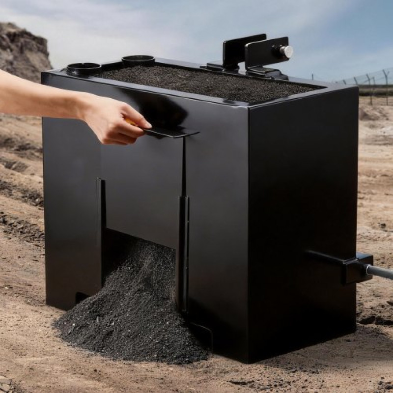 VEVOR Ballast Box, Κατηγορία 3 Point Tractor Ballast χωρητικότητας 363 kg, με τυπικό δέκτη κοτσαδόρου 55 mm, βαρέως τύπου ατσάλι 0,09 m³ Μεγάλου όγκου, ανθεκτικό εξάρτημα φορτωτή με συρόμενη πόρτα, μαύρο