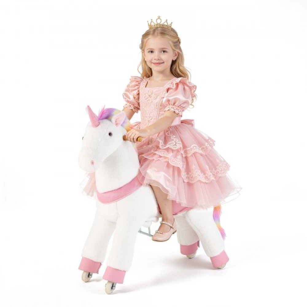 VEVOR Ride On Horse, Παιχνίδια ιππασίας Unicorn για παιδιά, Δεν απαιτείται μπαταρία, ομαλοί τροχοί με δαχτυλίδι ακινητοποίησης κατά της κύλισης, αναβαθμισμένο ανασηκωμένο κάθισμα, λαβές, ανθεκτικά πετάλια, μέγιστη χωρητικότητα 80 kg για ηλικίες 6+