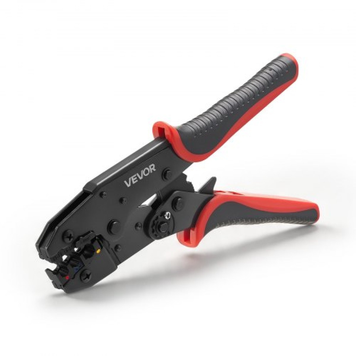 Εργαλείο πτύχωσης VEVOR, 0,5-6 mm² Εργαλείο σύσφιξης με καστάνια, Πένσα πτύχωσης ηλεκτρικού ακροδέκτη εξοικονόμησης εργασίας με καθαρές μετρικές σημάνσεις & AWG, γρήγορη απελευθέρωση, ρυθμιζόμενη δύναμη για πολλαπλούς ακροδέκτες