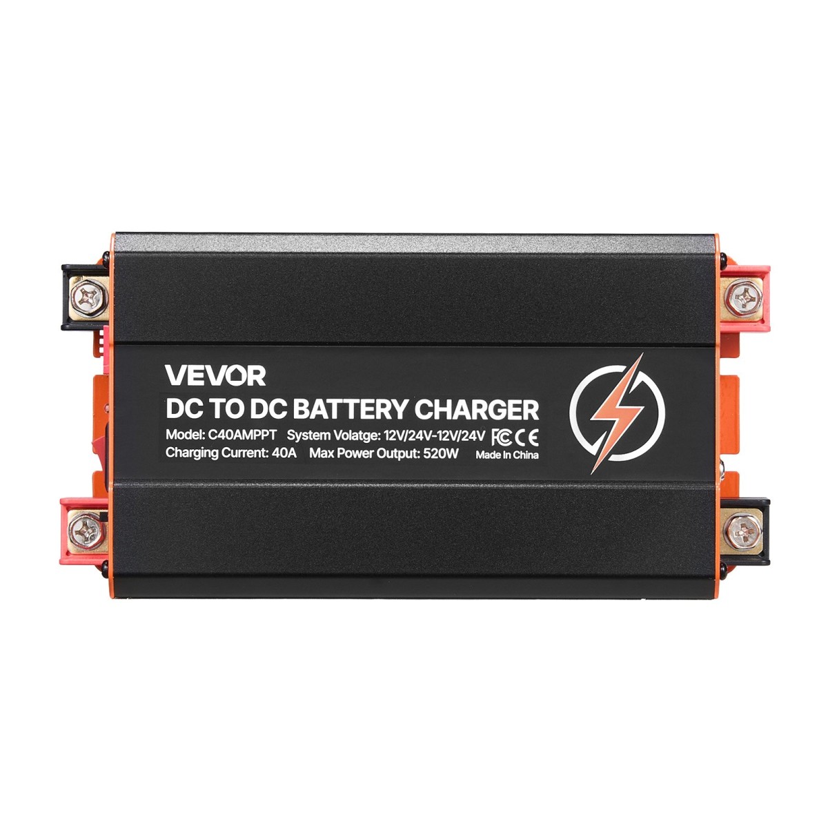 Φορτιστής VEVOR DC σε DC με MPPT, 520W, Φορτιστής μπαταρίας 40A, Διπλή είσοδος ηλιακού πίνακα/εναλλάκτη, έξυπνη φόρτιση πολλαπλών σταδίων για μπαταρίες μολύβδου LiFePO4, για RV, αυτοκίνητα, εφεδρική τροφοδοσία σπιτιού
