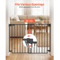 VEVOR Baby Gate για σκάλες, 720-1085 mm Ρυθμιζόμενο πλάτος, 920 mm High Dog Gate, Χωρίς κάτω μπάρα, Λειτουργία με το ένα χέρι, Εύκολη εγκατάσταση διάτρησης με κιτ υλικού, για σκάλες, πόρτες, σπίτι, μαύρο