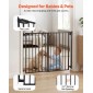 VEVOR Baby Gate για σκάλες, 720-1085 mm Ρυθμιζόμενο πλάτος, 920 mm High Dog Gate, Χωρίς κάτω μπάρα, Λειτουργία με το ένα χέρι, Εύκολη εγκατάσταση διάτρησης με κιτ υλικού, για σκάλες, πόρτες, σπίτι, μαύρο