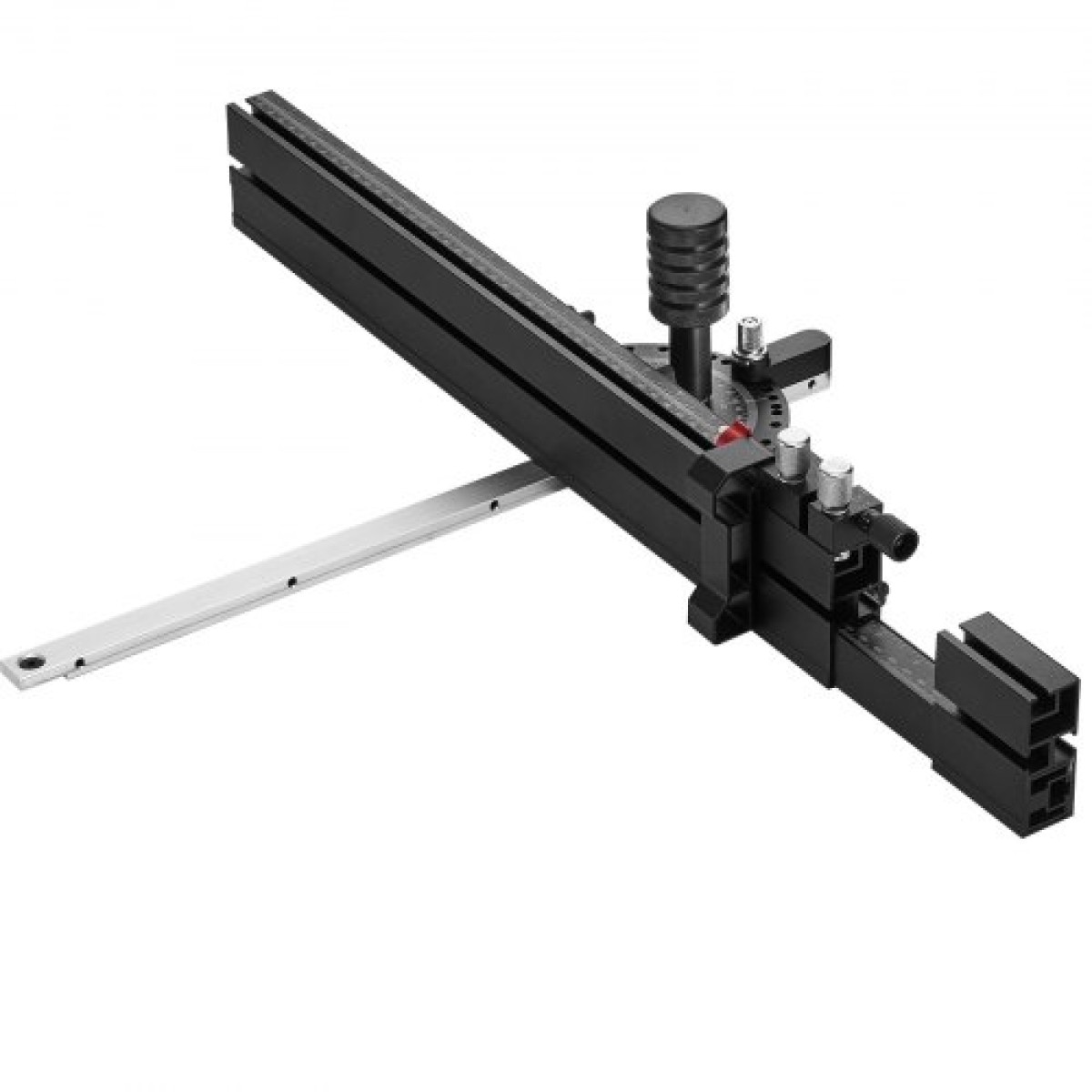 VEVOR Precision Miter Gauge, Τυπική σχισμή 19 x 9,5 mm, Επιτραπέζιο κράμα αλουμινίου Πριόνι μετρητή κοπής με σχάρα 15 γωνιακών στοπ με ρυθμιζόμενο έμβολο με ελατήριο και αφαιρούμενος δίσκος, για ξυλουργική