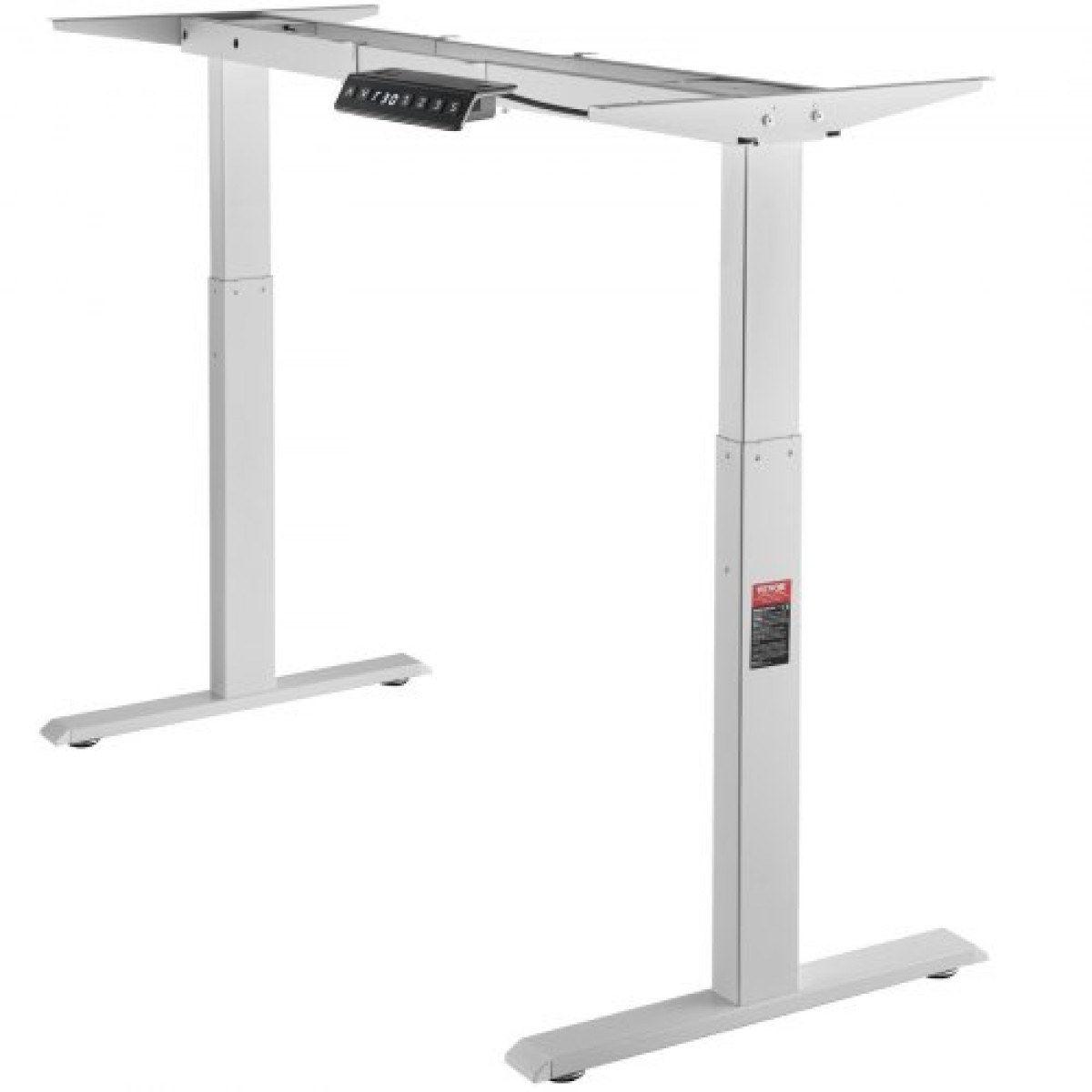 VEVOR Standing Desk Frame Διπλός κινητήρας, Ρυθμιζόμενο 27,6"-46,1"/70-117 cm Ύψος & 43,3"-70,1"/110-178 cm μήκος Ηλεκτρικά πόδια γραφείου υπολογιστή, Εργονομική βάση DIY Workstation μόνο για το σπίτι και το γραφείο (White)