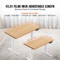 VEVOR Standing Desk Frame Διπλός κινητήρας, Ρυθμιζόμενο 27,6"-46,1"/70-117 cm Ύψος & 43,3"-70,1"/110-178 cm μήκος Ηλεκτρικά πόδια γραφείου υπολογιστή, Εργονομική βάση DIY Workstation μόνο για το σπίτι και το γραφείο (White)