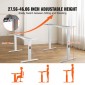 VEVOR Standing Desk Frame Διπλός κινητήρας, Ρυθμιζόμενο 27,6"-46,1"/70-117 cm Ύψος & 43,3"-70,1"/110-178 cm μήκος Ηλεκτρικά πόδια γραφείου υπολογιστή, Εργονομική βάση DIY Workstation μόνο για το σπίτι και το γραφείο (White)