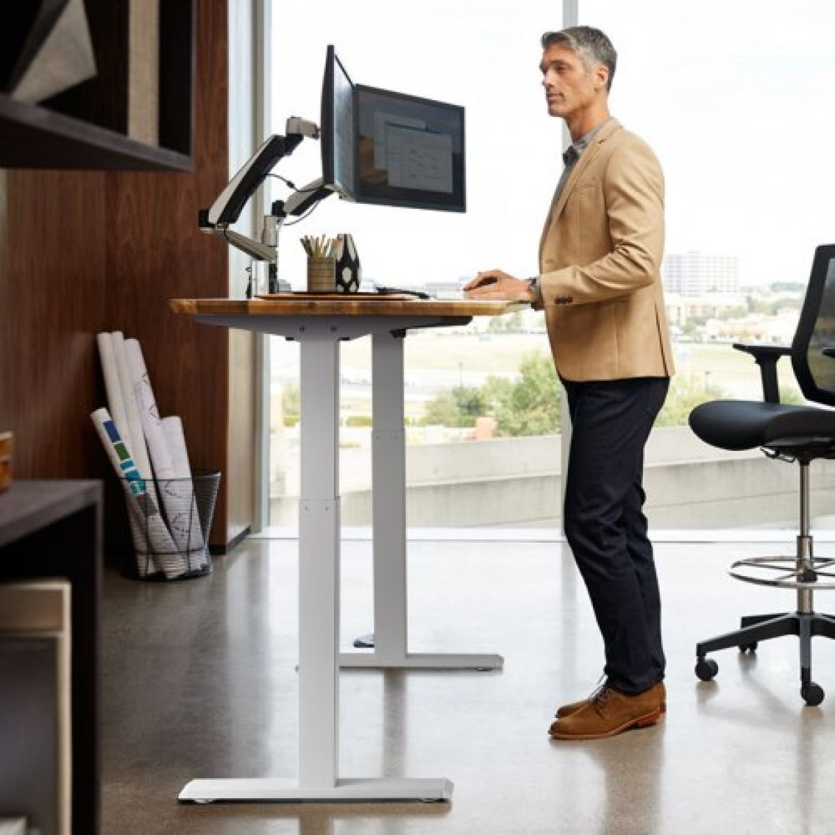 VEVOR Standing Desk Frame Διπλός κινητήρας, Ρυθμιζόμενο 27,6"-46,1"/70-117 cm Ύψος & 43,3"-70,1"/110-178 cm μήκος Ηλεκτρικά πόδια γραφείου υπολογιστή, Εργονομική βάση DIY Workstation μόνο για το σπίτι και το γραφείο (White)