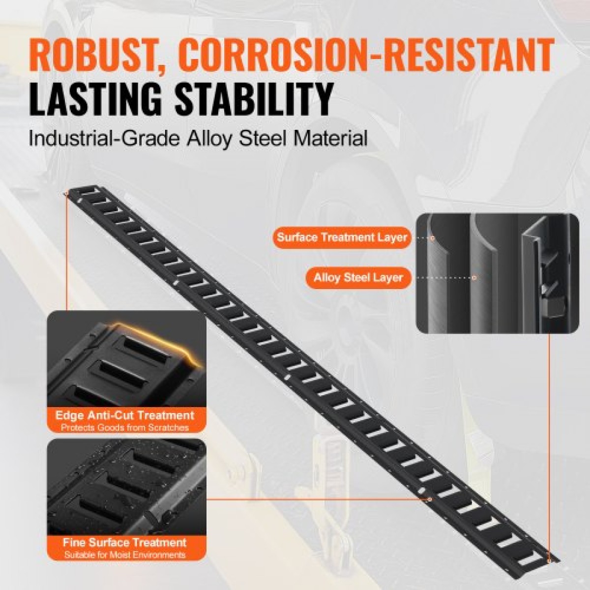 VEVOR E Track Tie-Down Rail Kit, 18PCS 5' E-Tracks Set Περιλαμβάνει 4 χαλύβδινες ράγες & 8 άγκυρες O-Ring & 4 Tie-Off με D-Ring & 2 ιμάντες καστάνιας, Αξεσουάρ ασφάλισης για μοτοσικλέτες Cargo, 2000 lbs
