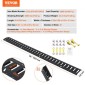 VEVOR E Track Tie-Down Rail Kit, 18PCS 5' E-Tracks Set Περιλαμβάνει 4 χαλύβδινες ράγες & 8 άγκυρες O-Ring & 4 Tie-Off με D-Ring & 2 ιμάντες καστάνιας, Αξεσουάρ ασφάλισης για μοτοσικλέτες Cargo, 2000 lbs