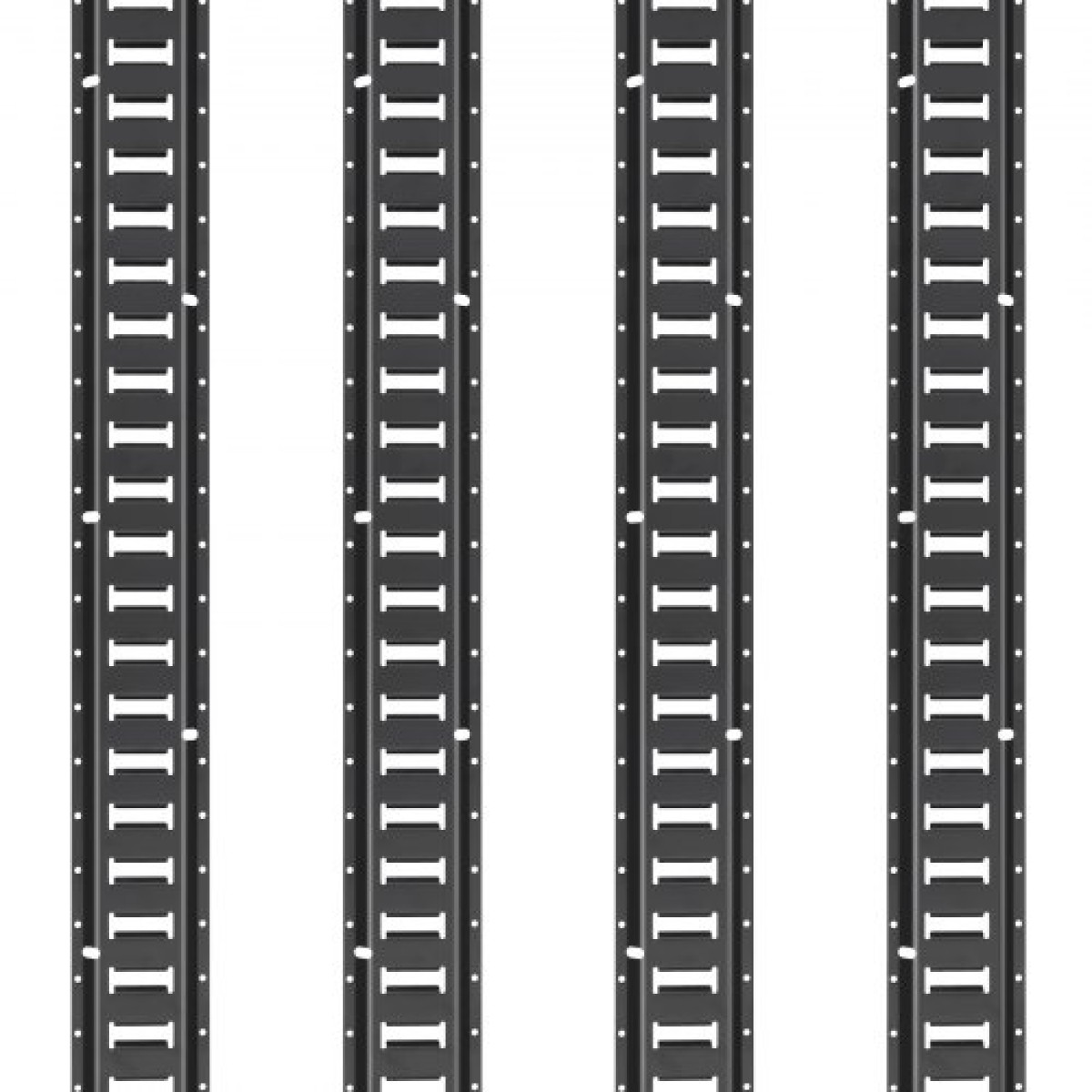 VEVOR E Track Tie-Down Rail Kit, 18PCS 5' E-Tracks Set Περιλαμβάνει 4 χαλύβδινες ράγες & 8 άγκυρες O-Ring & 4 Tie-Off με D-Ring & 2 ιμάντες καστάνιας, Αξεσουάρ ασφάλισης για μοτοσικλέτες Cargo, 2000 lbs