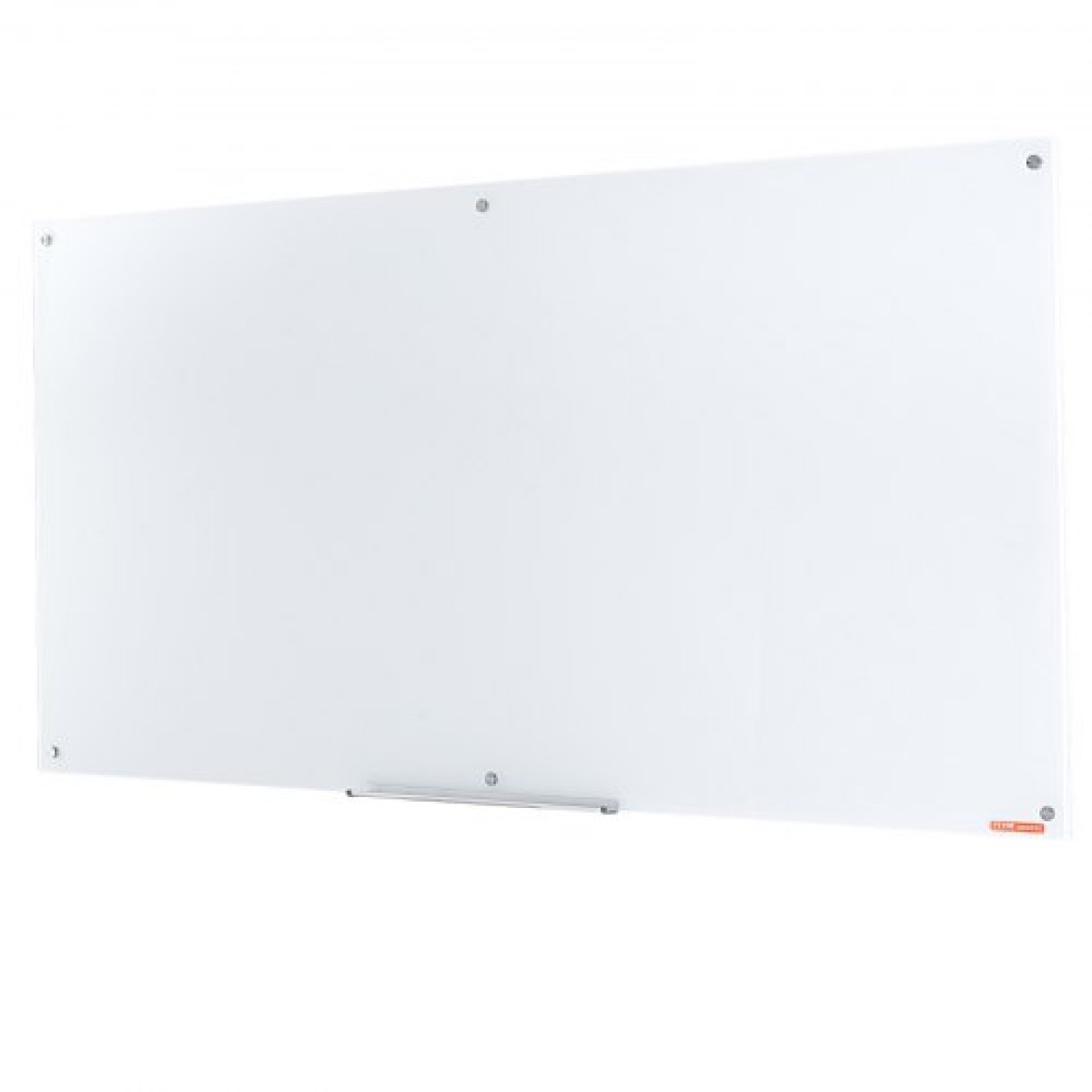 Whiteboard VEVOR Magnetic Glass, Dry Erase Board 72"x36", Επιτοίχια Μεγάλη Λευκή Γυάλινη Πίνακας χωρίς πλαίσιο, με Δίσκο μαρκαδόρου, Γόμα και 2 Μαρκαδόρους, Λευκό