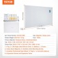 Whiteboard VEVOR Magnetic Glass, Dry Erase Board 72"x36", Επιτοίχια Μεγάλη Λευκή Γυάλινη Πίνακας χωρίς πλαίσιο, με Δίσκο μαρκαδόρου, Γόμα και 2 Μαρκαδόρους, Λευκό
