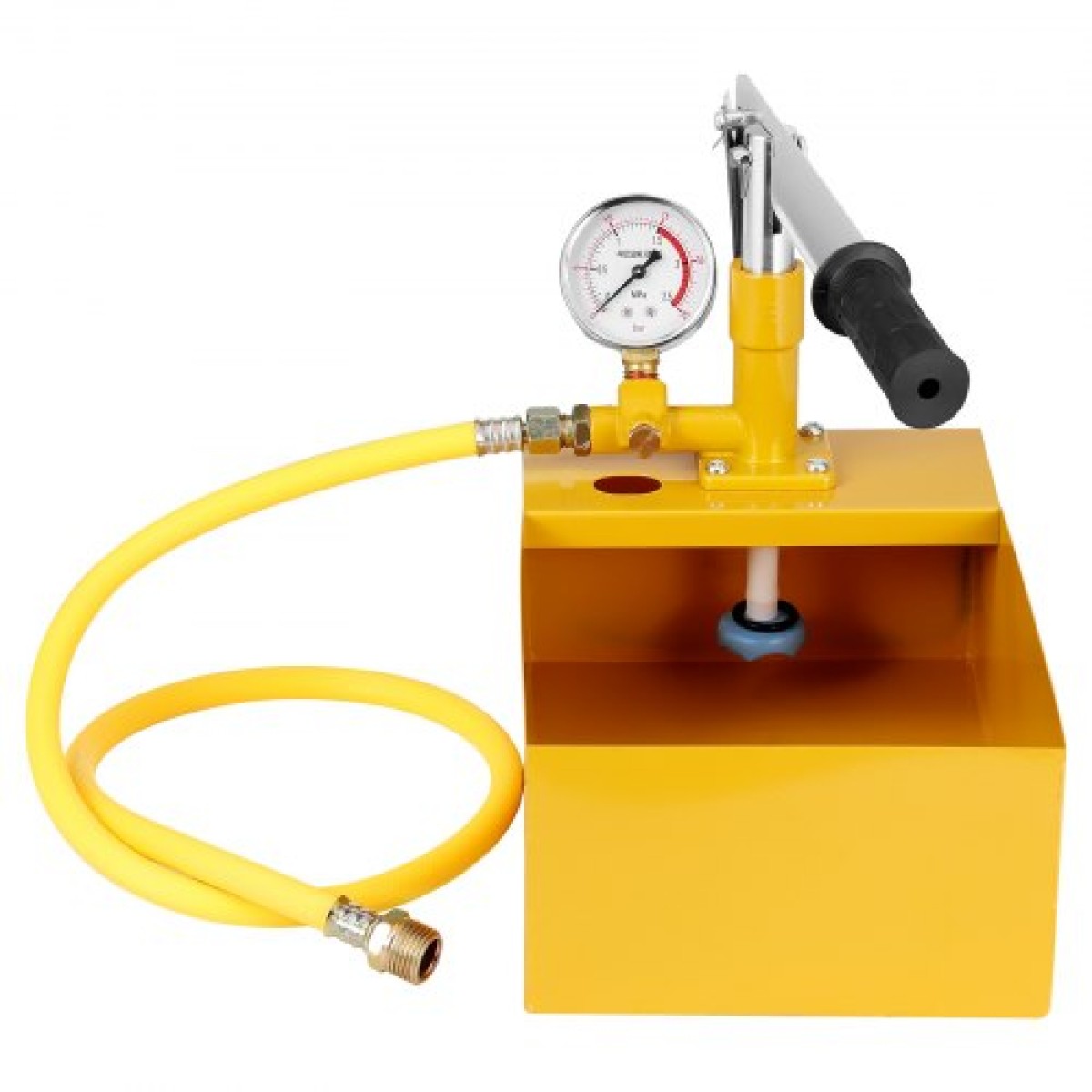Υδροστατική δοκιμαστική αντλία VEVOR, Max 25 bar/362 PSI, Χειροκίνητο κιτ μέτρησης πίεσης νερού υδραυλικής μονής βαλβίδας με μετρητή Δεξαμενή νερού 5L, σωλήνας 1 m με εξωτερικό σύνδεσμο σπειρώματος 1,27 cm για αγωγό