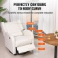 VEVOR Electronic Power Recliner and Swivel Glider, 113,4 kg Weight Capacity Swivel Glider Recliner Chair με ρυθμιζόμενη γωνία, πολυεστερική επιφάνεια ανάκλιντρο για σαλόνι, υπνοδωμάτιο, υπόλευκο