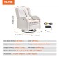 VEVOR Electronic Power Recliner and Swivel Glider, 113,4 kg Weight Capacity Swivel Glider Recliner Chair με ρυθμιζόμενη γωνία, πολυεστερική επιφάνεια ανάκλιντρο για σαλόνι, υπνοδωμάτιο, υπόλευκο