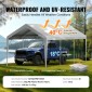 Ανταλλακτικό κάλυμμα κουβούκλιο VEVOR Carport 6100 x 3040 χιλ. Στέγαστρο γκαράζ πάνω από σκηνές Tarp βαρέως τύπου αδιάβροχο & προστατευμένο από την υπεριώδη ακτινοβολία, Εύκολη εγκατάσταση με μπάντζες μπάλας, γκρι (Μόνο επάνω κάλυμμα, πλαίσιο δεν περι