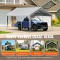Ανταλλακτικό κάλυμμα κουβούκλιο VEVOR Carport 6100 x 3040 χιλ. Στέγαστρο γκαράζ πάνω από σκηνές Tarp βαρέως τύπου αδιάβροχο & προστατευμένο από την υπεριώδη ακτινοβολία, Εύκολη εγκατάσταση με μπάντζες μπάλας, γκρι (Μόνο επάνω κάλυμμα, πλαίσιο δεν περι