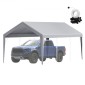 Ανταλλακτικό κάλυμμα κουβούκλιο VEVOR Carport 6100 x 3040 χιλ. Στέγαστρο γκαράζ πάνω από σκηνές Tarp βαρέως τύπου αδιάβροχο & προστατευμένο από την υπεριώδη ακτινοβολία, Εύκολη εγκατάσταση με μπάντζες μπάλας, γκρι (Μόνο επάνω κάλυμμα, πλαίσιο δεν περι