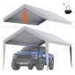 Ανταλλακτικό κάλυμμα κουβούκλιο VEVOR Carport 6100 x 3040 χιλ. Στέγαστρο γκαράζ πάνω από σκηνές Tarp βαρέως τύπου αδιάβροχο & προστατευμένο από την υπεριώδη ακτινοβολία, Εύκολη εγκατάσταση με μπάντζες μπάλας, γκρι (Μόνο επάνω κάλυμμα, πλαίσιο δεν περι