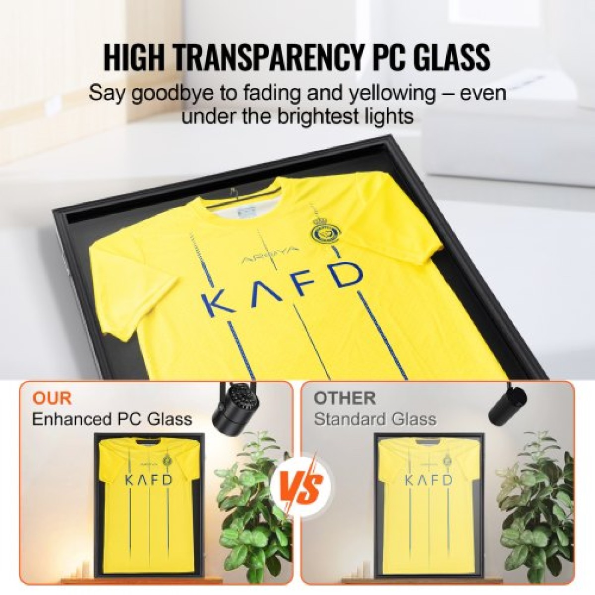 Θήκη VEVOR 2PCs Jersey Frame Display, 23,3x31,2x1,5 ίντσες/59,2x79,2x3,8 cm, Μεγάλο Αθλητικό Τζέρσεϊ Σκιά Κουτί με 98% προστασία από υπεριώδη ακτινοβολία PC γυαλί και κρεμάστρες, για μπάσκετ μπάσκετ ποδοσφαίρου χόκεϋ πουκάμισο και στολή