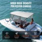 Επάνω κάλυμμα σκάφους VEVOR 4 Bow Bimini, Αποσπώμενα πλαϊνά τοιχώματα από πλέγμα, 600D πολυεστερικός θόλος με σκελετό από κράμα αλουμινίου 1", Περιλαμβάνει μπότα αποθήκευσης, 2 στύλους στήριξης, 2 ιμάντες, 8'L x 54"H x 91"-96"W, Α
