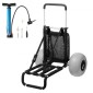 VEVOR Beach Dolly με μεγάλους τροχούς για άμμο, 29,9" x 15,4" Κατάστρωμα φορτίου, με ρόδες με μπαλόνι 12", αναδιπλούμενο καρότσι άμμου χωρητικότητας 165 LBS & ρυθμιζόμενο ύψος 27" έως 44,7", καρότσι βαρέως τύπου για παραλία