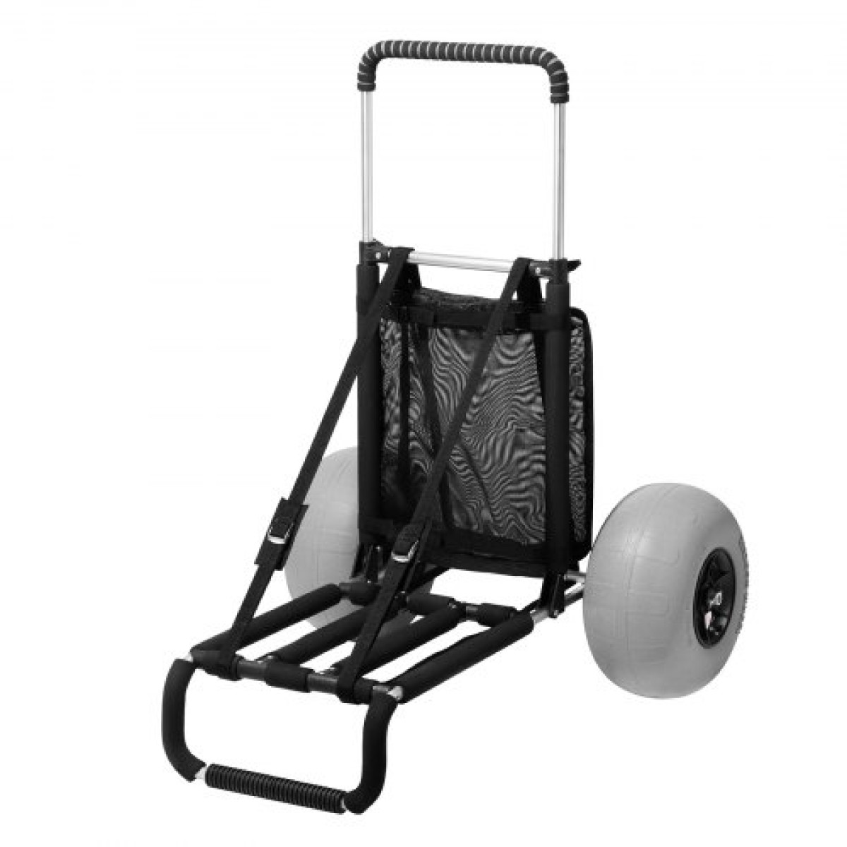 VEVOR Beach Dolly με μεγάλους τροχούς για άμμο, 29,9" x 15,4" Κατάστρωμα φορτίου, με ρόδες με μπαλόνι 12", αναδιπλούμενο καρότσι άμμου χωρητικότητας 165 LBS & ρυθμιζόμενο ύψος 27" έως 44,7", καρότσι βαρέως τύπου για παραλία