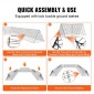 VEVOR Chicken Tunnels, 236,2 x 157,5 x 24,2 ίντσες (ΜxΠxΥ) Σήραγγες κοτόπουλου για αυλή, φορητές σήραγγες κοτόπουλου για εξωτερικό χώρο με γωνιακό πλαίσιο, 2 σετ, κατάλληλο για κοτόπουλα, πάπιες, κουνέλια