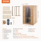 VEVOR Far Infrared Ξύλινη Σάουνα, Δωμάτιο Σάουνα Σπίτι για 2 Άτομα, Χαμηλή EMF Υπέρυθρη σάουνα από ξύλο Hemlock με σκληρυμένη γυάλινη πόρτα & 2 ηχεία Bluetooth, 1800W Εσωτερική χρήση
