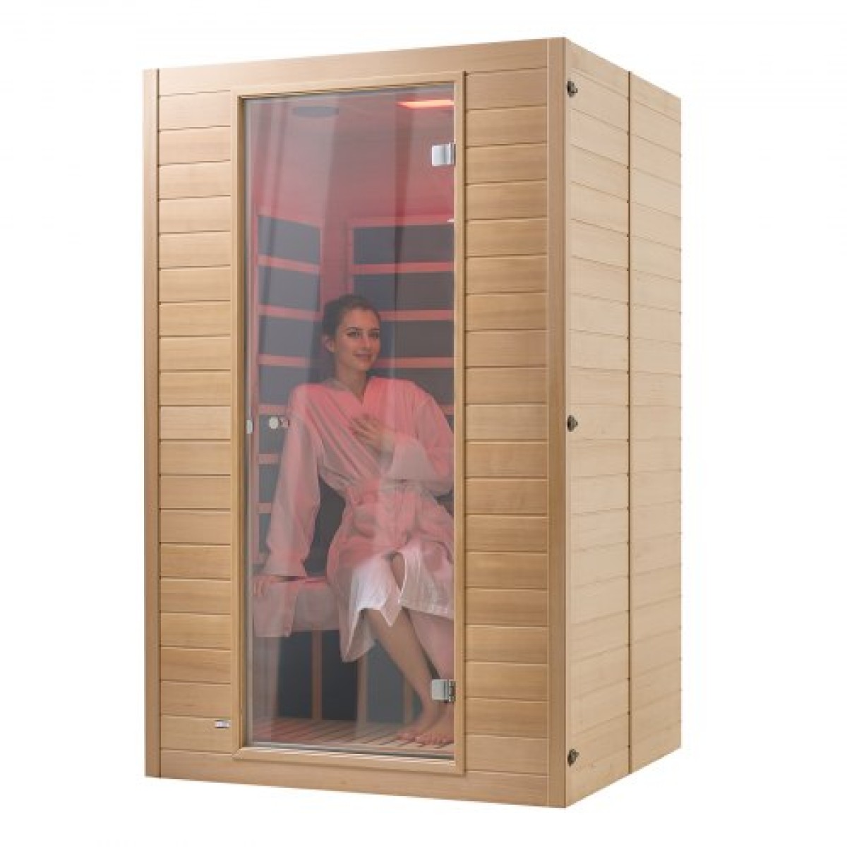 VEVOR Far Infrared Ξύλινη Σάουνα, Δωμάτιο Σάουνα Σπίτι για 2 Άτομα, Χαμηλή EMF Υπέρυθρη σάουνα από ξύλο Hemlock με σκληρυμένη γυάλινη πόρτα & 2 ηχεία Bluetooth, 1800W Εσωτερική χρήση