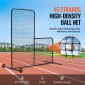 VEVOR L Screen Baseball για Batting Cage, 7x7 ft Softball Screen Safety, Body Protector Φορητή οθόνη κτύπημα με τσάντα μεταφοράς, ρόδες, πασσάλους εδάφους, βαρέως τύπου δίχτυ ρίψης για προστασία Pitchers