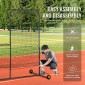 VEVOR L Screen Baseball για Batting Cage, 7x7 ft Softball Screen Safety, Body Protector Φορητή οθόνη κτύπημα με τσάντα μεταφοράς, ρόδες, πασσάλους εδάφους, βαρέως τύπου δίχτυ ρίψης για προστασία Pitchers