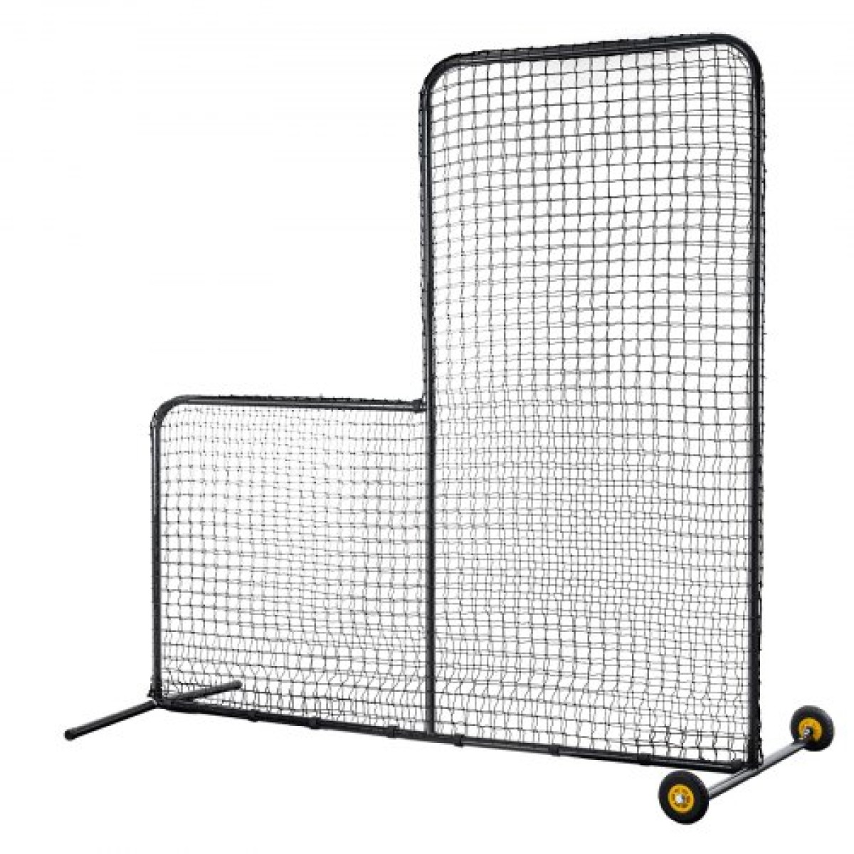 VEVOR L Screen Baseball για Batting Cage, 7x7 ft Softball Screen Safety, Body Protector Φορητή οθόνη κτύπημα με τσάντα μεταφοράς, ρόδες, πασσάλους εδάφους, βαρέως τύπου δίχτυ ρίψης για προστασία Pitchers