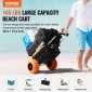 VEVOR Beach Dolly με μεγάλους τροχούς για άμμο, 29,9" x 15,4" Κατάστρωμα φορτίου, με συμπαγείς τροχούς 12", αναδιπλούμενο καρότσι με χωρητικότητα φόρτωσης 165 LBS & ρυθμιζόμενο ύψος 27" έως 44,7" καρότσι βαρέως τύπου για παραλ
