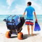 VEVOR Beach Dolly με μεγάλους τροχούς για άμμο, 29,9" x 15,4" Κατάστρωμα φορτίου, με συμπαγείς τροχούς 12", αναδιπλούμενο καρότσι με χωρητικότητα φόρτωσης 165 LBS & ρυθμιζόμενο ύψος 27" έως 44,7" καρότσι βαρέως τύπου για παραλ