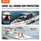 Επάνω κάλυμμα σκάφους VEVOR 4 Bow Bimini, Αποσπώμενα πλαϊνά τοιχώματα από πλέγμα, 600D πολυεστερικός θόλος με πλαίσιο 1" από κράμα αλουμινίου, Περιλαμβάνει μπότα αποθήκευσης, 2 πόλους στήριξης, 2 ιμάντες, 8'L x 54"H x 85"-90"W, Αν