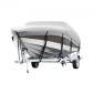 VEVOR Boat Cover, 5180-5790 mm Trailerable Waterproof Cover, 600D Marine Grade PU Oxford, με κάλυμμα κινητήρα και ιμάντες πόρπης, για V-Hull, Tri-Hull, Fish Ski Boat, Runabout, Bass Boat, Grey