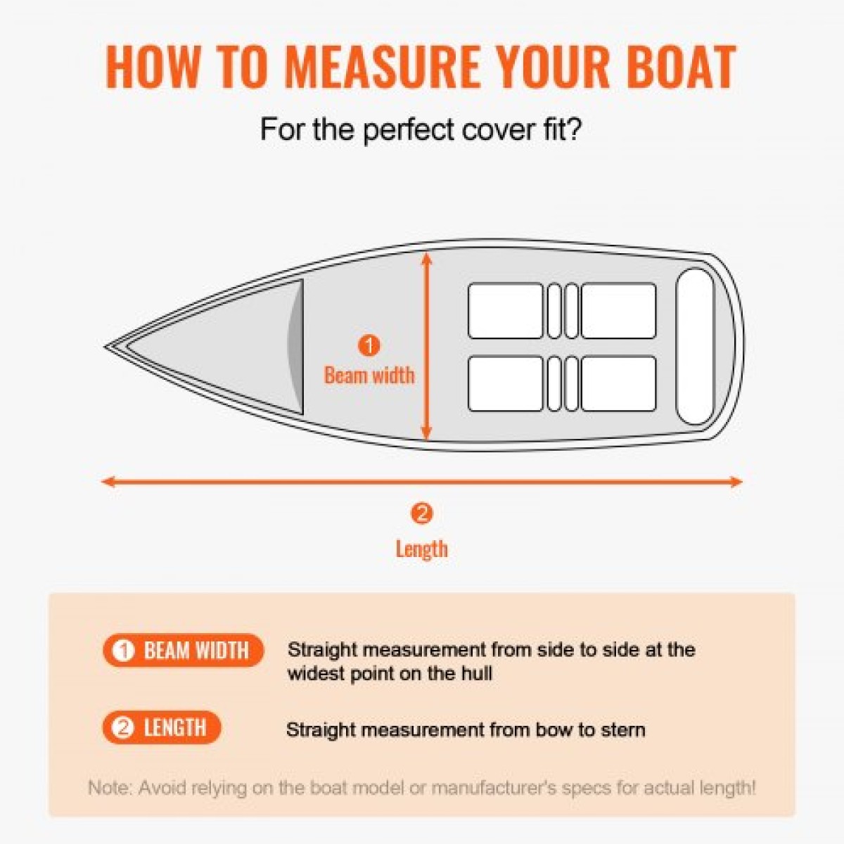 VEVOR Boat Cover, 5180-5790 mm Trailerable Waterproof Cover, 600D Marine Grade PU Oxford, με κάλυμμα κινητήρα και ιμάντες πόρπης, για V-Hull, Tri-Hull, Fish Ski Boat, Runabout, Bass Boat, Grey