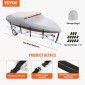 VEVOR Boat Cover, 5180-5790 mm Trailerable Waterproof Cover, 600D Marine Grade PU Oxford, με κάλυμμα κινητήρα και ιμάντες πόρπης, για V-Hull, Tri-Hull, Fish Ski Boat, Runabout, Bass Boat, Grey