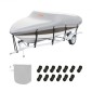 VEVOR Boat Cover, 5180-5790 mm Trailerable Waterproof Cover, 600D Marine Grade PU Oxford, με κάλυμμα κινητήρα και ιμάντες πόρπης, για V-Hull, Tri-Hull, Fish Ski Boat, Runabout, Bass Boat, Grey
