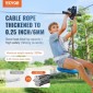Κιτ Zipline VEVOR για παιδιά και ενήλικες, κιτ φερμουάρ 36,6 m έως 226,8 κιλά, φερμουάρ Γρήγορης εγκατάστασης σε εξωτερικό χώρο πίσω αυλής, Ψυχαγωγία παιδικής χαράς με φερμουάρ από ανοξείδωτο χάλυβα, φρένο ελατηρίου, ζώνη ασφαλείας, κάθισμα