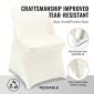 Πτυσσόμενα καλύμματα καρέκλας VEVOR Stretch Spandex, Universal Εφαρμοσμένο κάλυμμα καρέκλας, Αφαιρούμενα πλενόμενα προστατευτικά καλύμματα, για γάμο, γιορτή, συμπόσιο, πάρτι, γιορτή, δείπνο (30 τεμ. Ivory White)